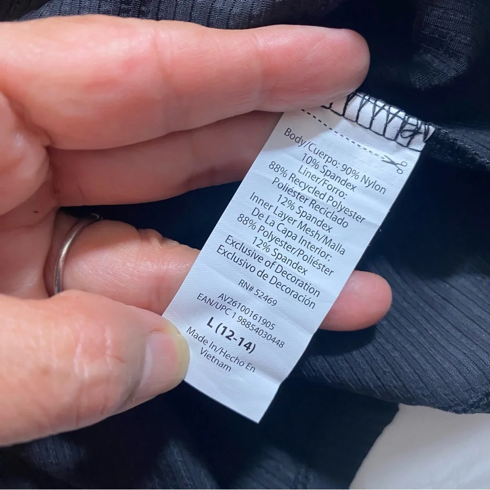 Avia Black Mini Dress Athletic Wear Women’s Large 12-14 Spandex adjustable Strap - Picture 9 of 10